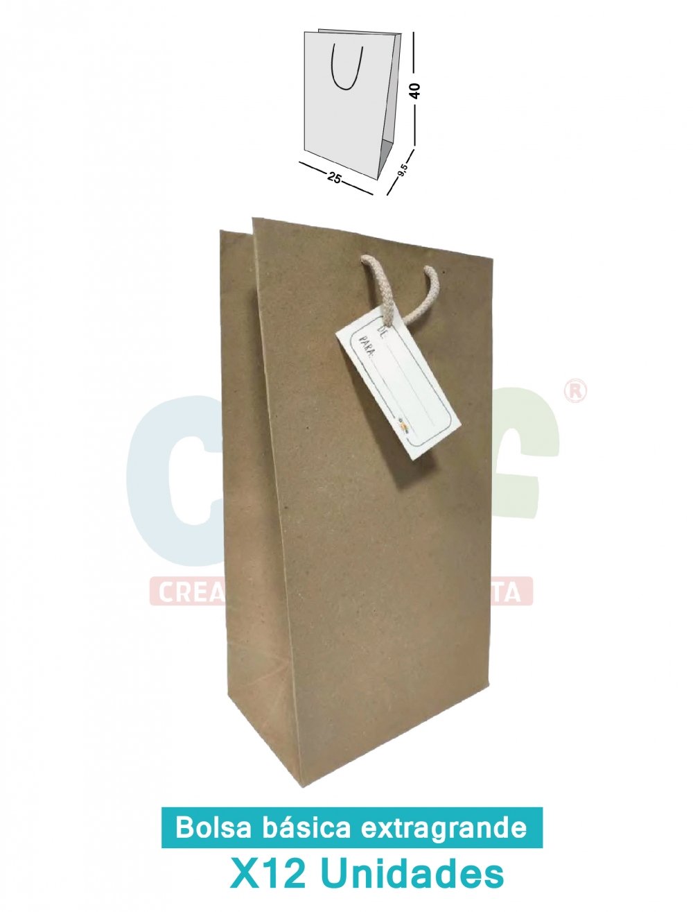 BOLSA KRAFT BASICA EXTRA GRANDE X12