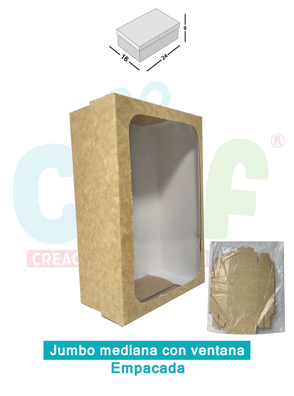 CAJA JUMBO MEDIANA CON VENTANA  