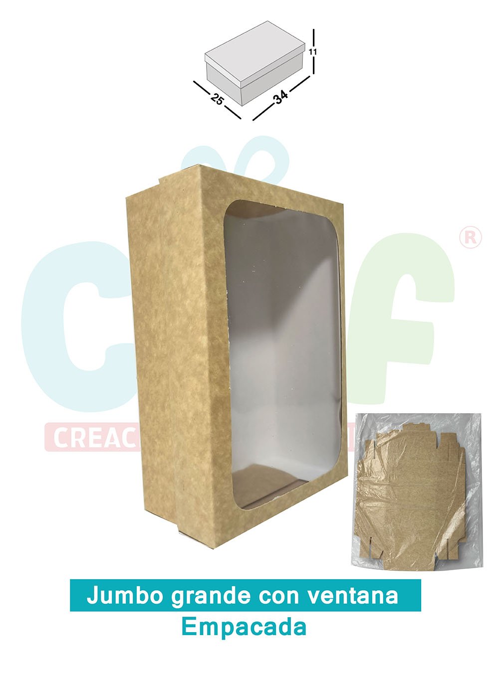 CAJA JUMBO GRANDE CON VENTANA  