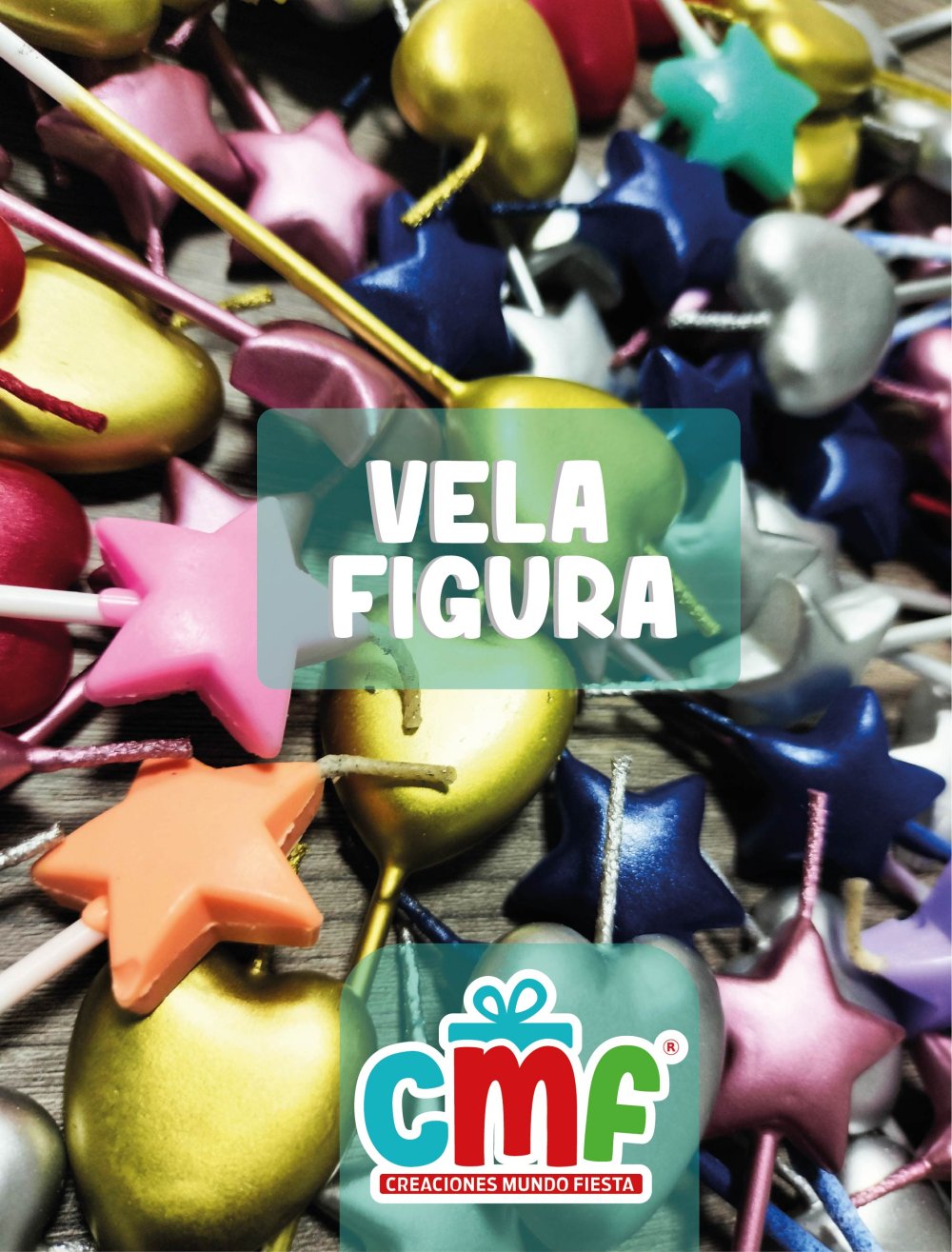 VELA FIGURA METALIZADA  X5 