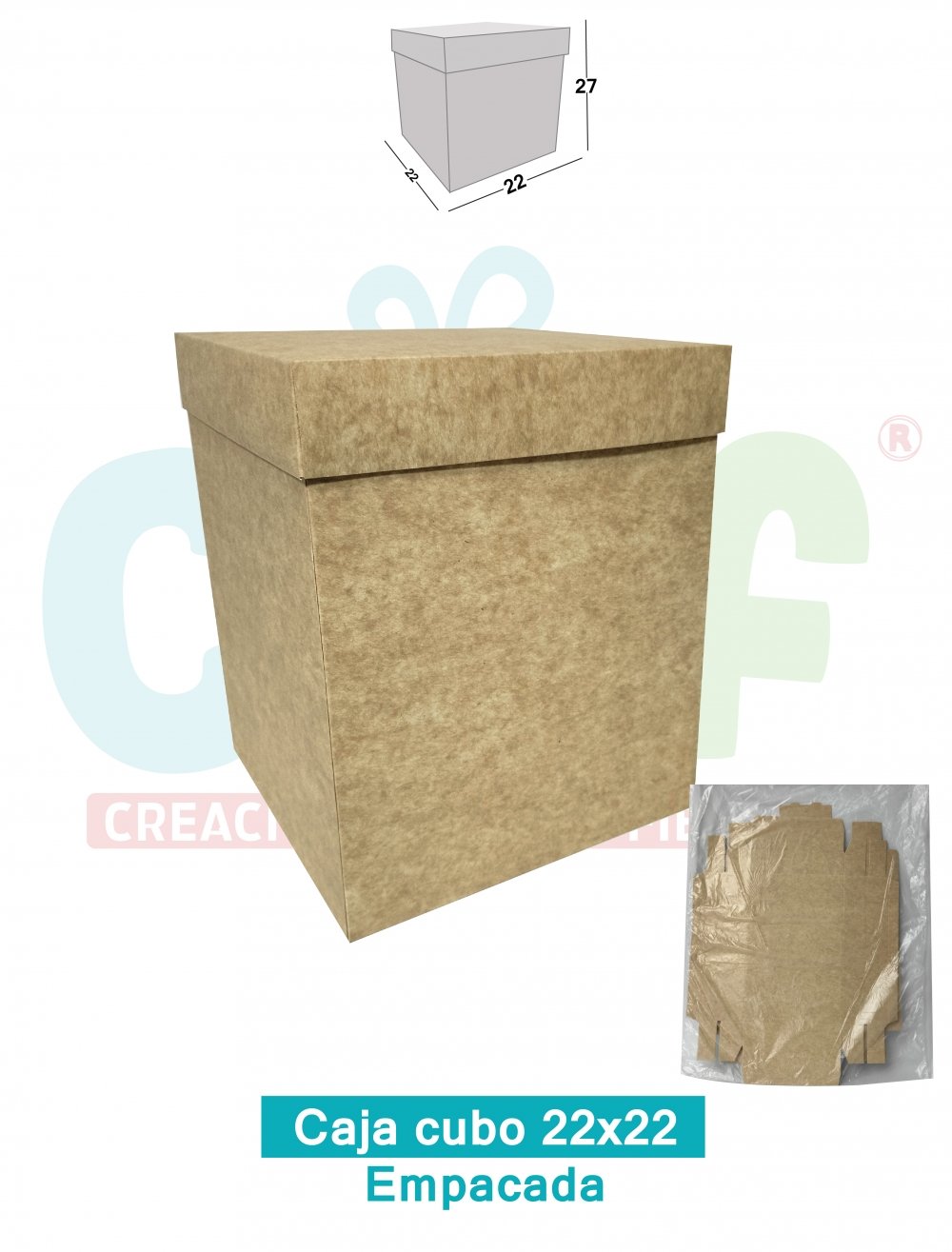 CAJA CUBO 22X22