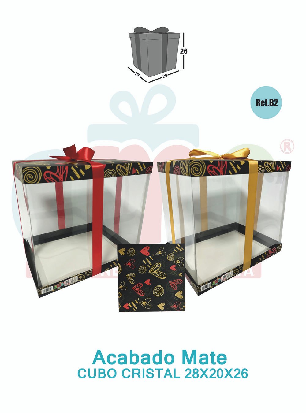 CAJA CUBO CRISTAL GRANDE 28X20X26 MATE B2