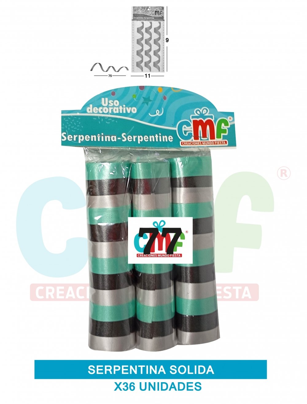 SERPENTINA SOLIDA X 36 TRICOLOR C 77