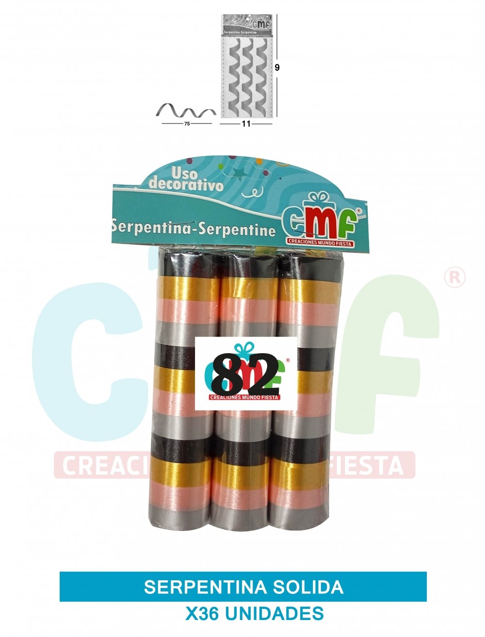 SERPENTINA SOLIDA X 36 TRICOLOR C 82