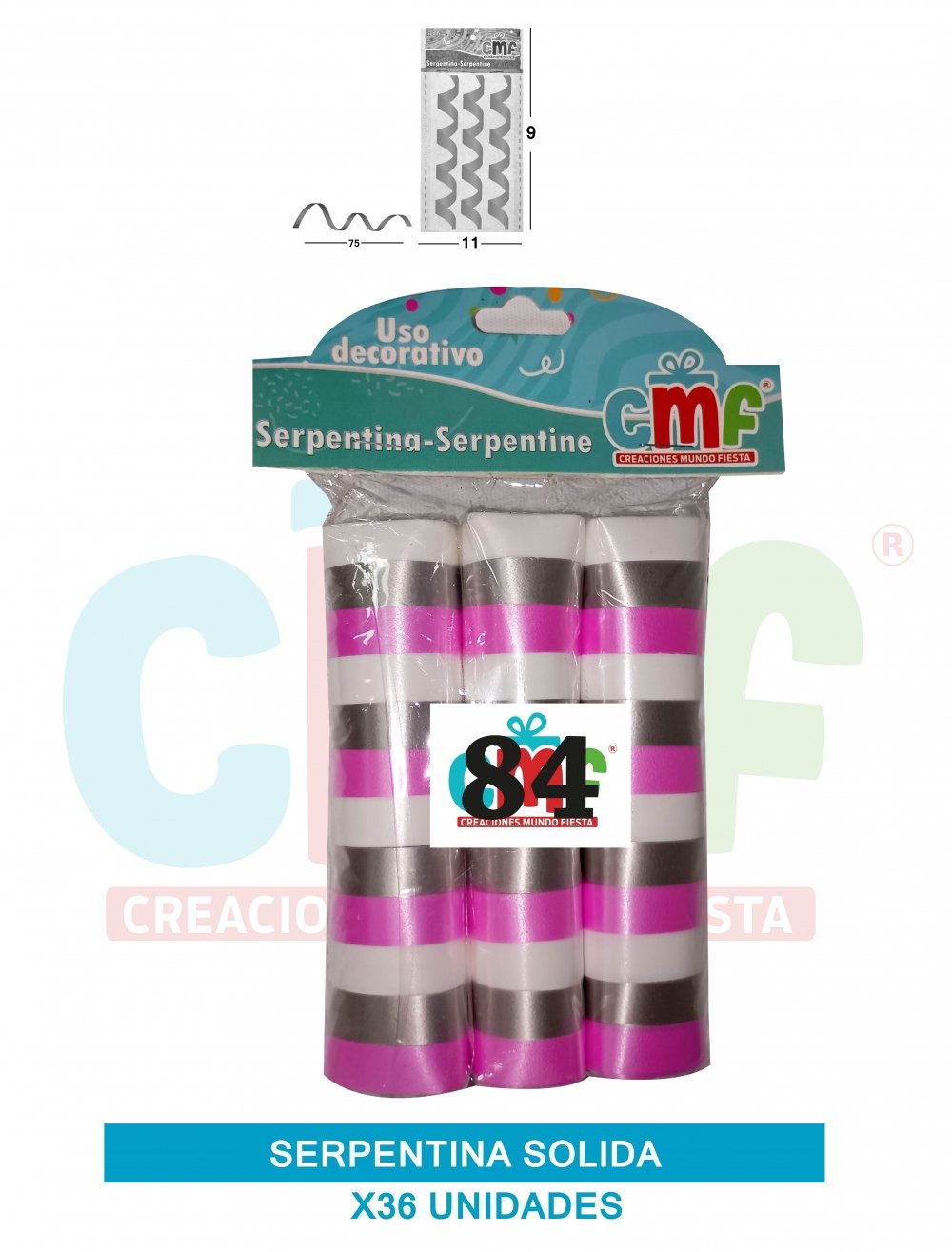 SERPENTINA SOLIDA X 36 TRICOLOR C 84