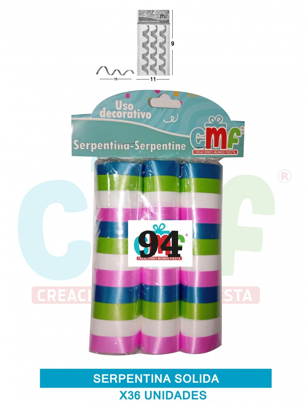 SERPENTINA SOLIDA X 36 MULTICOLOR A 94