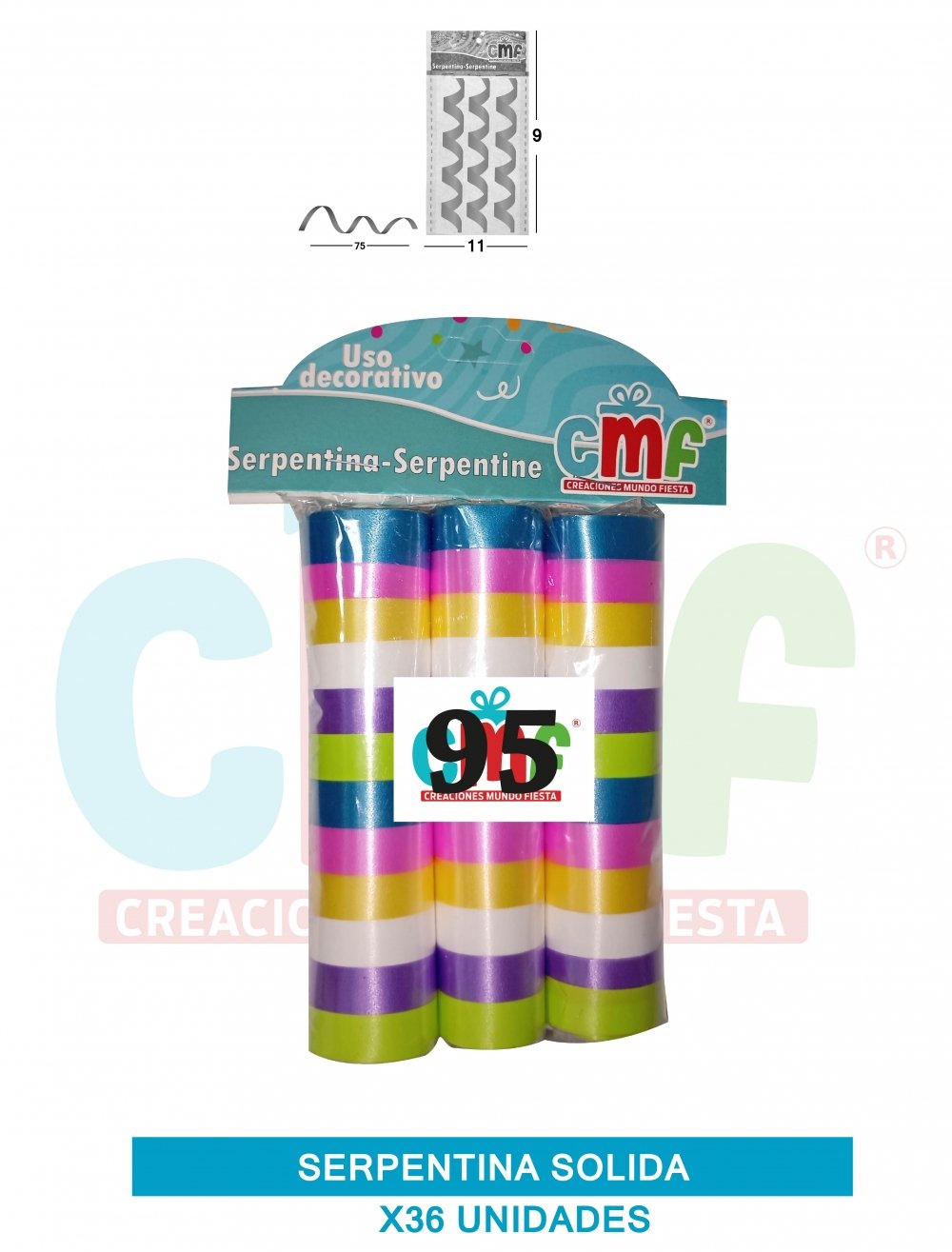 SERPENTINA SOLIDA X 36 MULTICOLOR A 95