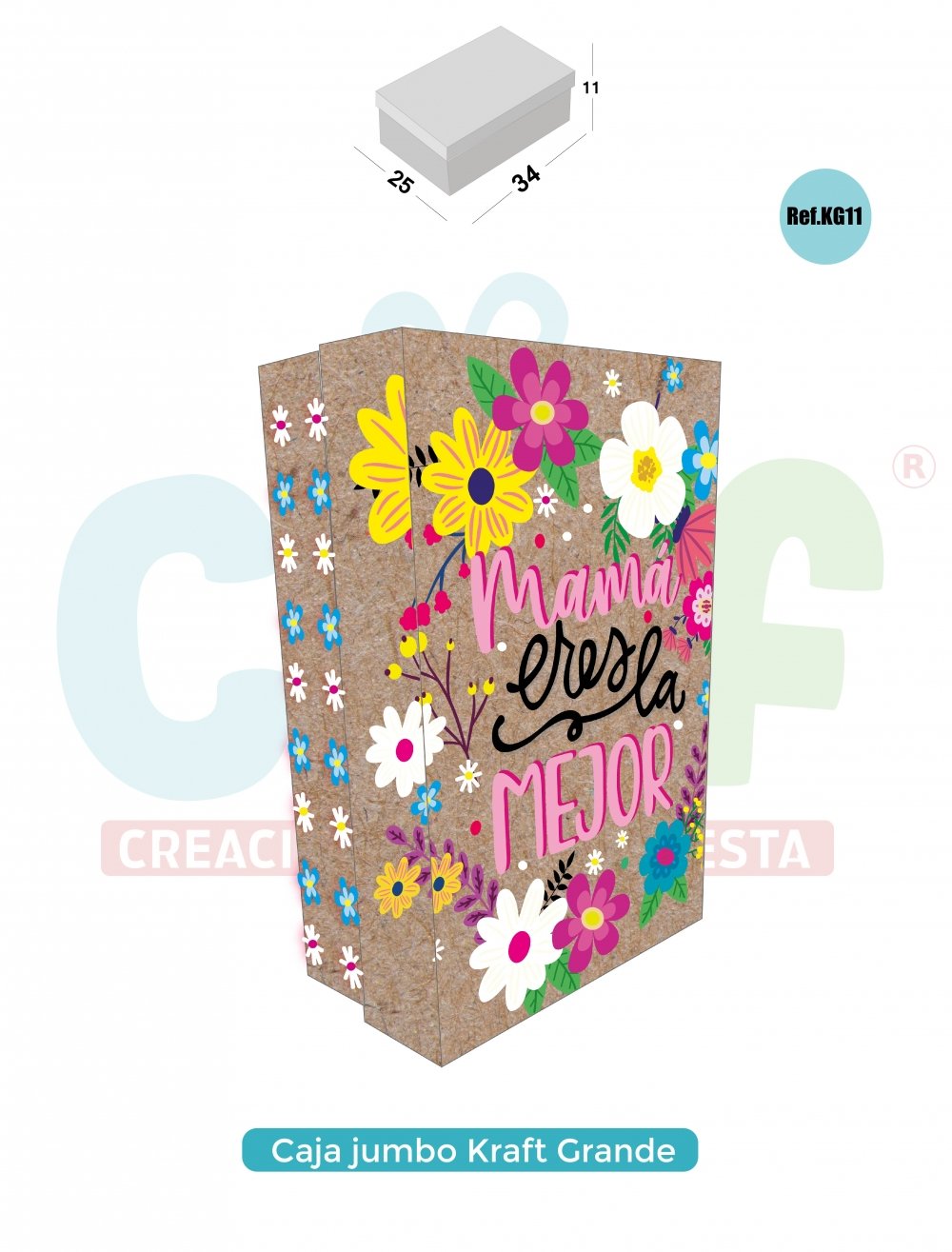 CAJA JUMBO KRAFT COLOR GRANDE  MADRE  MADRE KG11